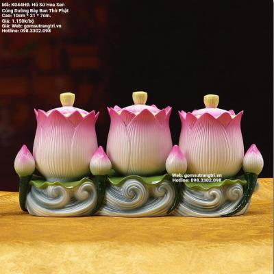 HŨ SỨ HOA SEN CÚNG DƯỜNG BÀY BAN THỜ PHẬT